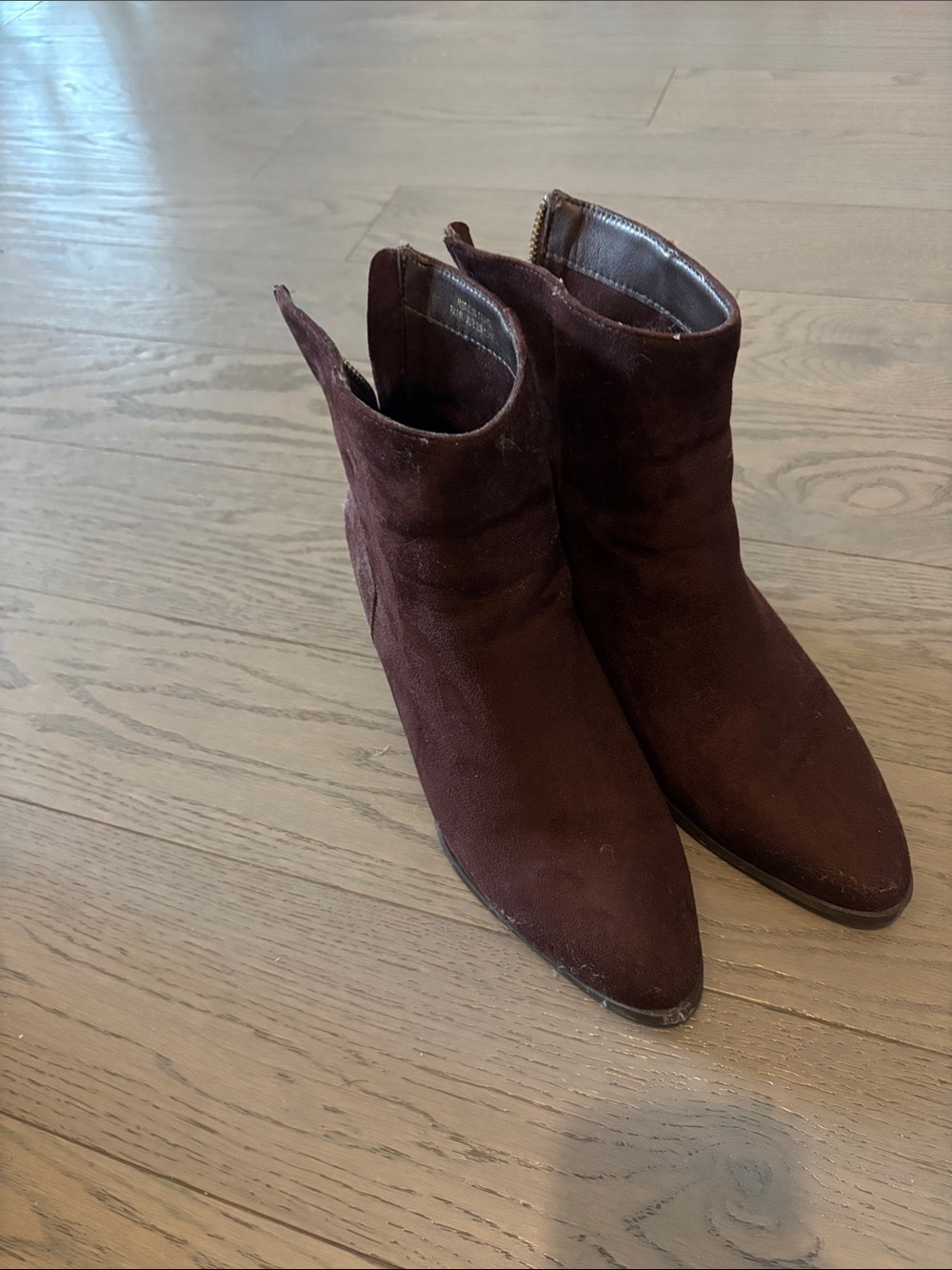 Joe Fresh Brown Suede Pointed Toe Ankle Booties